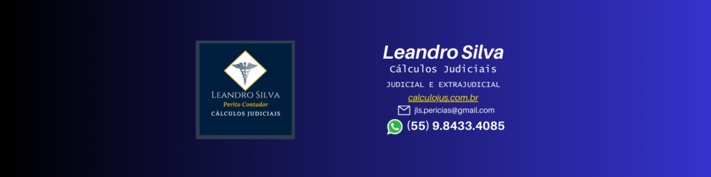 Banner profissional do perito contador Leandro Silva com serviços de cálculos judiciais e perícia contábil para advogados